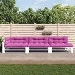Palettenkissen 7-tlg. Rosa Stoff Vidaxl
