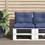 Palettenkissen-set Marineblau 60x38x13 Cm Stoff Vidaxl