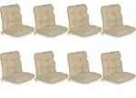 8er Set Niedriglehner Auflagen Set Flair Nl, 100x50x8cm, Natur