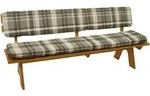Degamo - Auflagenset Seattle F&uuml;r Bank 4-sitzer 195cm, Grau/beige Kariert, 2-teilig