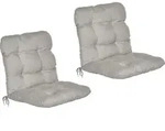 2er Set Niedriglehner Auflagen Set Flair Nl, 100x50x8cm, Grau