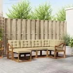 Vidaxl Outdoor Sofa Set With Cushion 6 Pcs Natural And Beige
