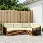 Vidaxl Outdoor Sofa Set With Cushion 4 Pcs Natural And Cream