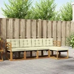 Vidaxl Outdoor Sofa Set With Cushion 5 Pcs Natural And Cream