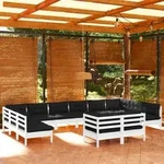 12-tlg. Garten-lounge-set Mit Kissen Wei&szlig; Kiefer Massivholz Vidaxl