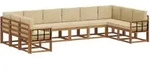 Outdoor-sofagarnitur Mit Kissen 10 Pcs Natur Und Beige Vidaxl