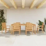 7-tlg. Garten-essgruppe Massivholz Teak Vidaxl