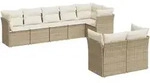 8-tlg. Garten-sofagarnitur Mit Kissen Beige Poly Rattan Vidaxl