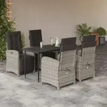 5-tlg. Garten-essgruppe Mit Kissen Hellgrau Poly Rattan - Vidaxl