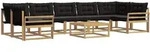 Outdoor-sofagarnitur 8 Pcs Wei&szlig; Und Schwarz 79 X 79 X 37 Cm Vidaxl