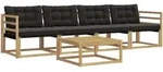 Outdoor-sofagarnitur 5 Pcs Wei&szlig; Und Schwarz 79 X 79 X 37 Cm Vidaxl