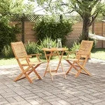 Vidaxl Folding Bistro Set Folding 3 Pcs Brown Solid Acacia Wood