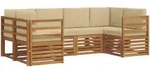 Ecksofa Set Mit Kissen 6 Pcs Natur Vidaxl