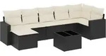 8-tlg. Garten-sofagarnitur Mit Kissen Schwarz Poly Rattan Vidaxl