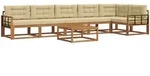 Outdoor-sofagarnitur Mit Kissen 7 Pcs Natur Und Beige Vidaxl