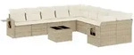 11-tlg. Garten-sofagarnitur Mit Kissen Beige Poly Rattan Vidaxl