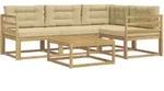 Outdoor-sofagarnitur 5 Pcs Wei&szlig; Und Beige 79 X 79 X 37 Cm Vidaxl
