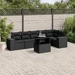 7-tlg. Garten-sofagarnitur Mit Kissen Schwarz Poly Rattan - Vidaxl
