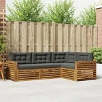 Vidaxl Outdoor Sofa Set With Cushion 4 Pcs Natural And Anthracite