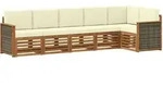 Ecksofa Set Mit Kissen 5 Pcs Natur Und Creme Vidaxl