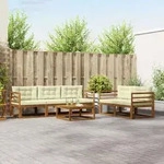 Outdoor-sofagarnitur Mit Kissen 6 Pcs Natur Und Creme Vidaxl