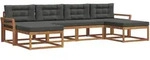 Outdoor-sofagarnitur Mit Kissen 6 Pcs Natur Und Anthrazit Vidaxl