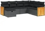 7-tlg. Garten-sofagarnitur Mit Kissen Schwarz Poly Rattan Vidaxl