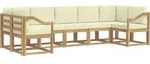 Outdoor-sofagarnitur Mit Kissen 7 Pcs Wei&szlig; Und Creme Vidaxl