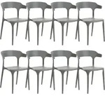 Esszimmerstuhl 8er Set Gubbio Grau