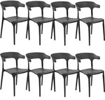 Esszimmerstuhl 8er Set Gubbio Schwarz
