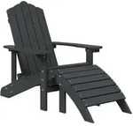 Adirondack-gartenstuhl Mit Fu&szlig;teil Hdpe Anthrazit Vidaxl