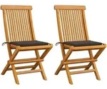 Gartenst&uuml;hle Mit Taupe Kissen 2 Stk. Massivholz Teak Vidaxl