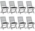 Vidaxl Folding Chairs 8 Pcs With Cushions Solid Acacia Wood (2x46336+2x314882)