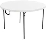 Lifetime - Kunststoff Klapptisch Runder Klapptisch Wei&szlig; &Oslash; 122x74 Cm