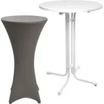Outdoor Stehtisch Sylt, Klappbar, &Oslash;70cm, Anthrazit, Mit Husse