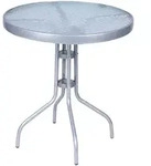 Mojawo - Bistrotisch Rund Mit Glasplatte Silber 60x70cm-mmc330850