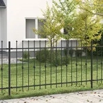 Spie&szlig;zaun Asten 200 X 150 Cm Pulverbeschichteter Stahl Schwarz Vidaxl