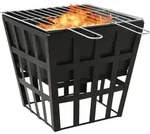 Vidaxl 2-in-1 Fire Pit And Bbq 34x34x48 Cm Steel
