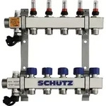 Sch&uuml;tz Edelstahl-verteiler Komfort 90-3 8 Heizkreise, L&auml;nge 470 Mm Nr....