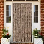 Vidaxl Fly Curtain Beige And Dark Brown 118x220 Cm Chenille