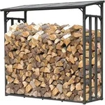 Quick-star - Metall Kaminholzregal Anthrazit 143 X 70 X 145 Cm Garten