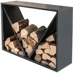 Stahl Kaminholzregal Schwarz 115x35x80 Cm - Westmann