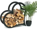 Dandibo Kaminholzregal Innen Metall Schwarz Stehend Herz 52 Cm Kaminholzst&auml;nder