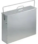Ascheeimer, Quadratisch, Mit Deckel, 15 L, Verzinkter Stahl, F&uuml;r Kamin, Grill, Herd,