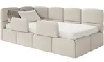 Selsey Cloudy &ndash; Kinderbett 120 Cm, Bettkasten, 2x Rausfallschutz, Chenille, Links,