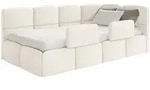 Selsey Cloudy &ndash; Kinderbett 120 Cm, Bettkasten, 2x Rausfallschutz, Velours, Rechts,