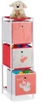 Kinderregal Mit 3 Boxen, Spielzeug, M&auml;dchen, Schwan-design, Regal Kinderzimmer, Hbt
