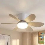 Led Deckenventilator Deckenleuchte Wohnzimmerlampe Dimmbar Wei&szlig; Sand D 51 Cm