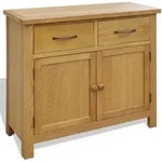 Vidaxl Sideboard 90x33,5x83 Cm Solid Oak Wood
