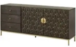 Sideboard Mango 180x40x77 Grau Ge&ouml;lt Diamond 110